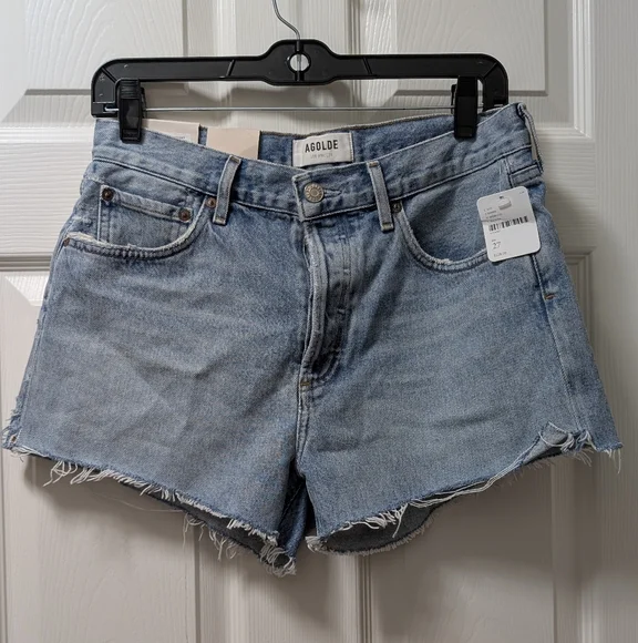 Agolde Shorts Agolde Parker Vintage Cutoff Shorts In Riptide